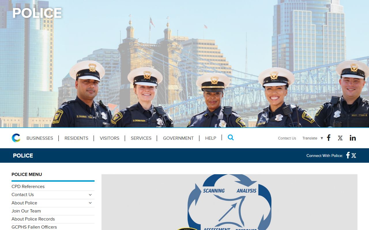 Cincinnati Police Department sex offender registry page