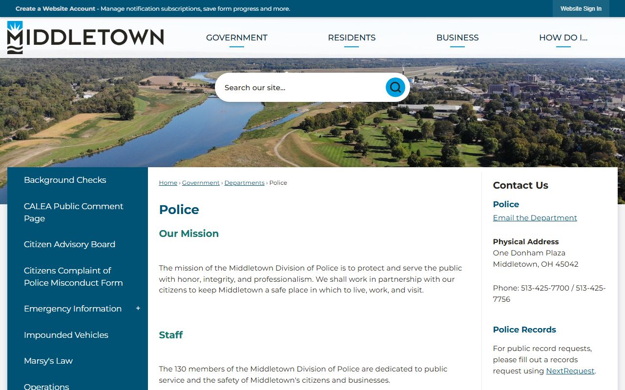 Middletown Police Department sex offender registry resources