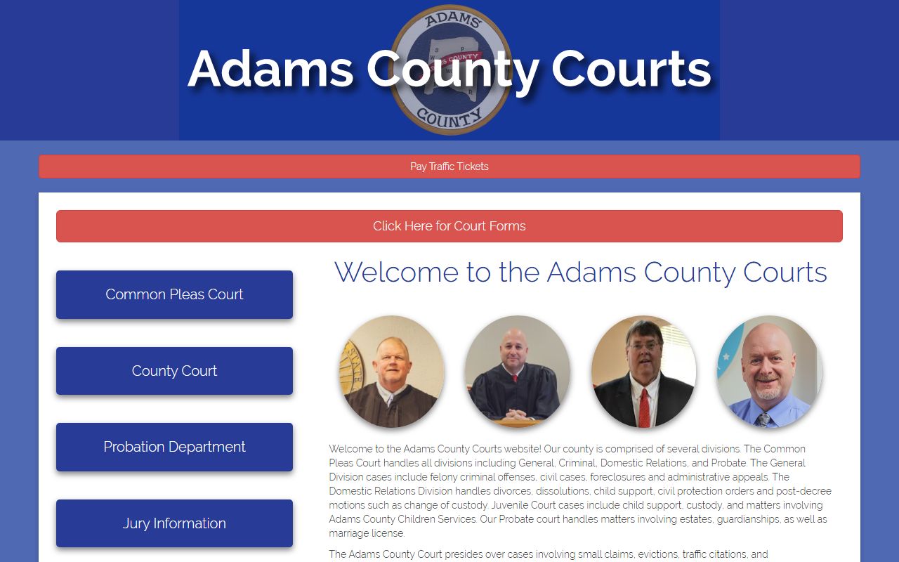 Adams County Ohio sex offender registry sheriff and clerk portal