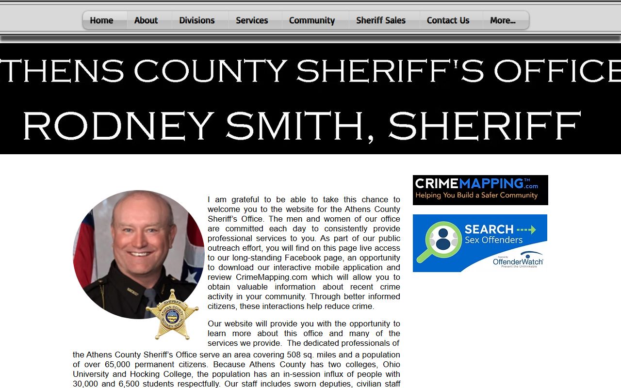 Athens County Ohio sex offender registry sheriff office website