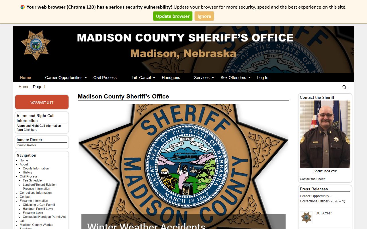 Madison County Ohio sex offender registry sheriff office portal