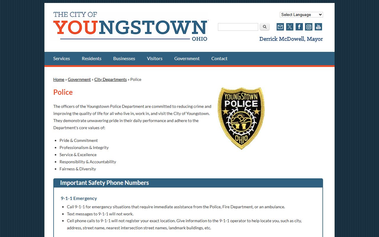 Mahoning County Ohio sex offender registry Youngstown Police Department portal