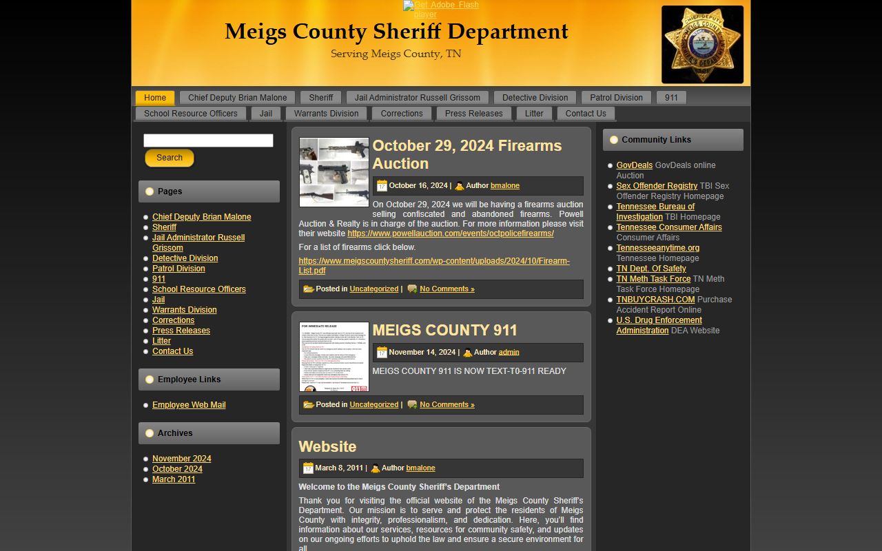 Meigs County Ohio sex offender registry sheriff office portal