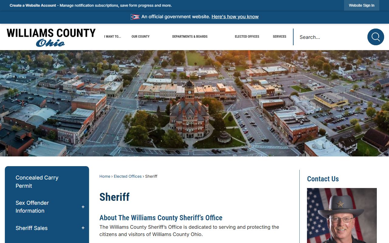 Williams County Ohio sex offender registry sheriff office portal
